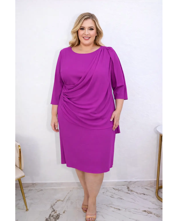 Vestido midi crespón Almería elegante | Moda curvy mujer