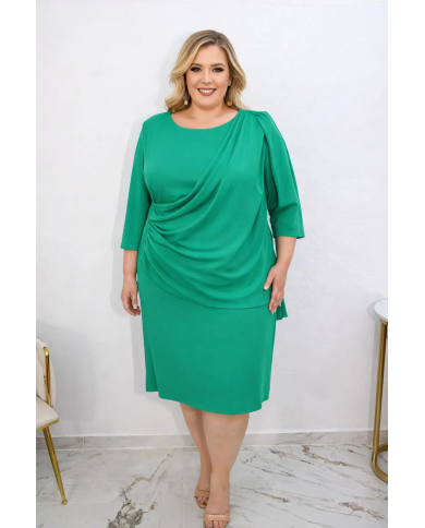 Vestido midi crespón Almería elegante | Moda curvy mujer