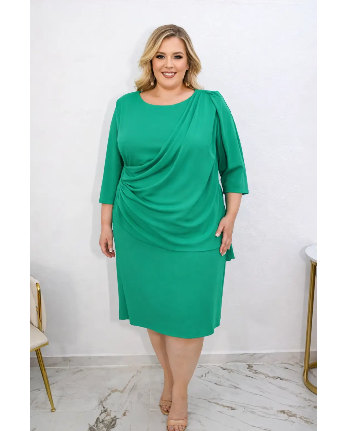 Vestido midi crespón Almería elegante | Moda curvy mujer