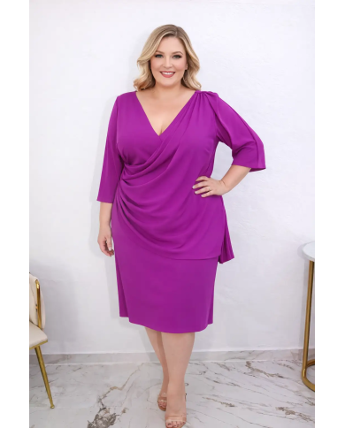 vestido midi elegante valencia drapeado merkaboutik