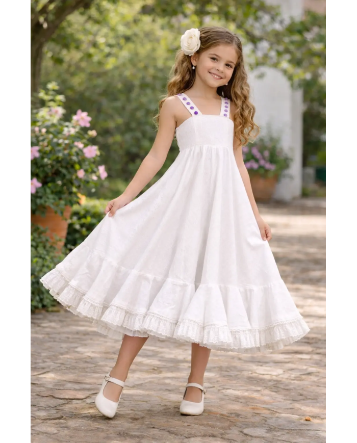 bata flamenca niña blanca Almonte aldalucia