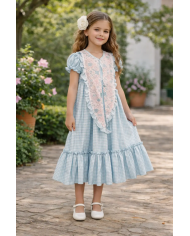 bata rociera niña cuadros vichy