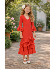 Vestido flamenca niña elegante | Vestido Susi niña romerías y ferias