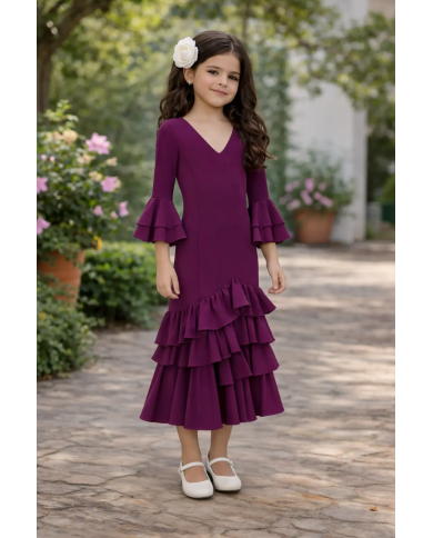 Vestido flamenca niña elegante | Vestido Susi niña romerías y ferias