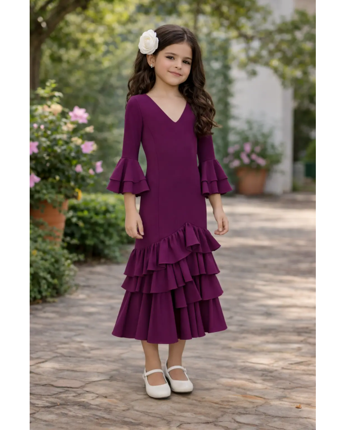 Vestido flamenca niña elegante | Vestido Susi niña romerías y ferias