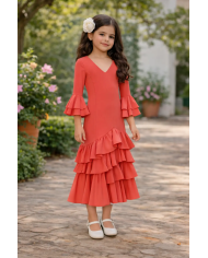 Vestido flamenca niña elegante | Vestido Susi niña romerías y ferias