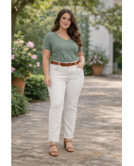 Pantalón vaquero pata estrecha mujer | Jeans Mely curvy