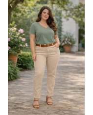 Pantalón vaquero pata estrecha mujer | Jeans Saturno curvy