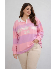 Sudadera Cuello Manhattan Mujer | Sudadera Casual Oversize Moda Actual
