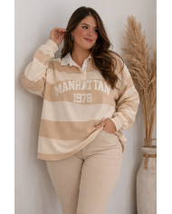 Sudadera Cuello Manhattan Mujer | Sudadera Casual Oversize Moda Actual