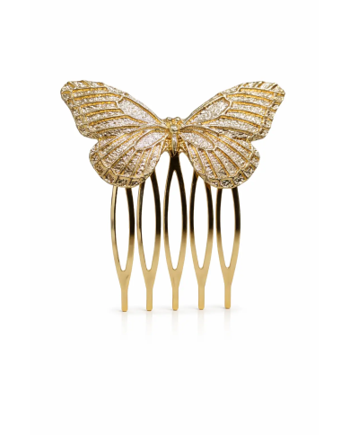 Peina mariposa dorada pequeña | Accesorios flamenca Merkaboutik