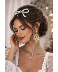 Peina lazo plateado elegante | Accesorios pelo Merkaboutik