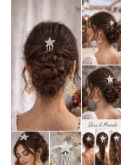 Peina estrella plateada elegante | Accesorios pelo Merkaboutik