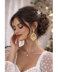 Peina estrella plateada elegante | Accesorios pelo Merkaboutik