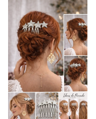 Peina estrellas plateadas elegante | Accesorios premium Merkaboutik