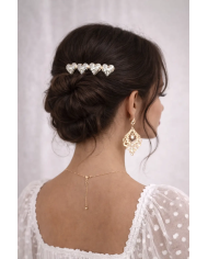 Peina corazones plateados elegante | Peina romántica flamenca