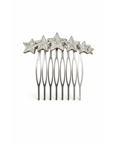 Peina estrellas plateadas elegante | Accesorios premium Merkaboutik