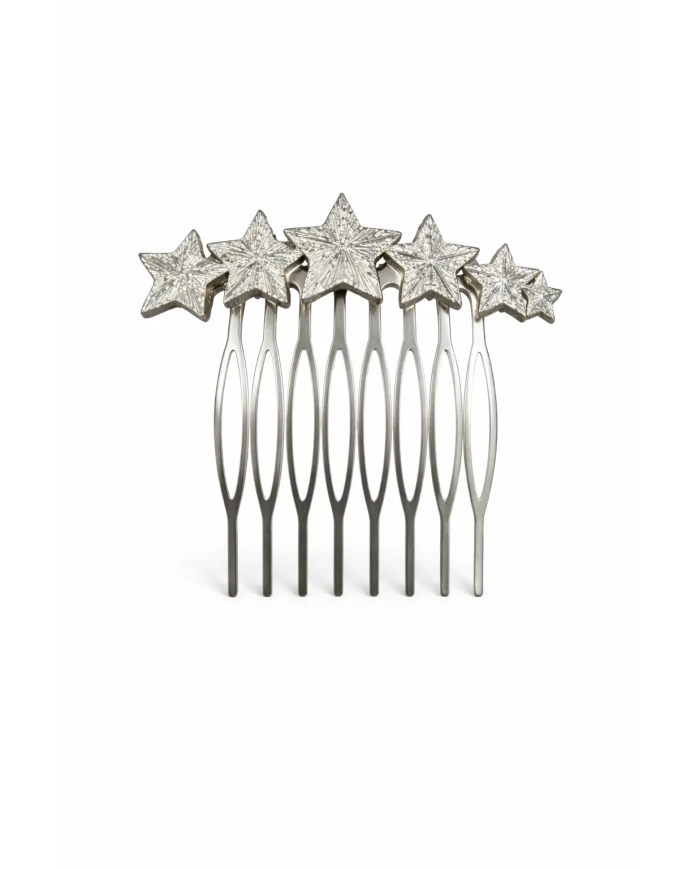 Peina estrellas plateadas elegante | Accesorios premium Merkaboutik