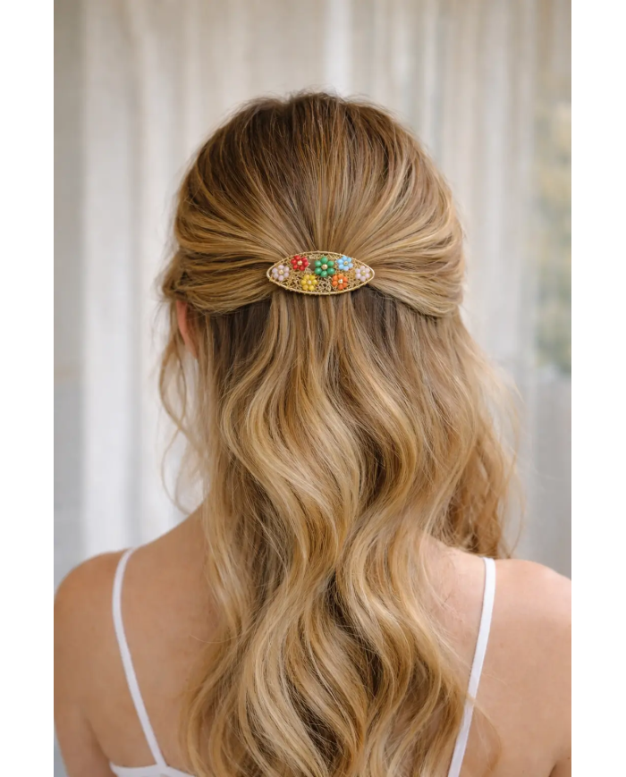 Peina flores multicolor flamenca | Accesorios flamenca Merkaboutik