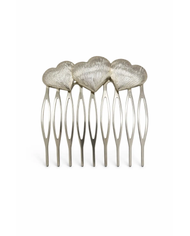 peina flamenca corazones plata vintage pequeña elegante