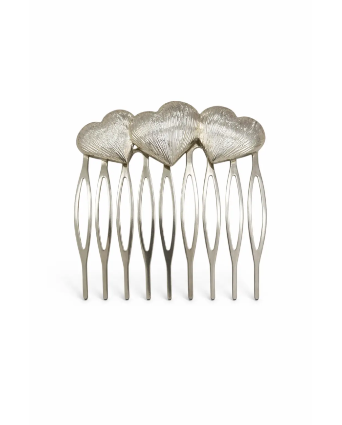 peina flamenca corazones plata vintage pequeña elegante