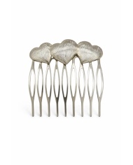 peina flamenca corazones plata vintage pequeña elegante