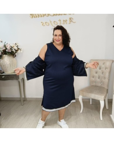 Conjunto Deportivo Vestido Midi y Bomber | Tejido Elástico Marrón Nerea