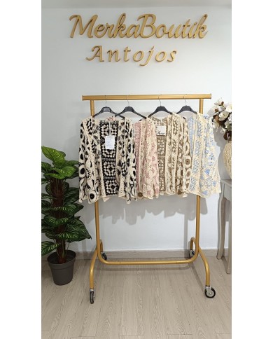 Rebeca Crochet Bohemia para mujer, talla única de la 44 a la 54