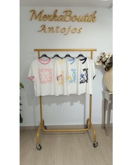 Camiseta Algodón Bordada Jimena para mujer, talla única de la 40 a la 46