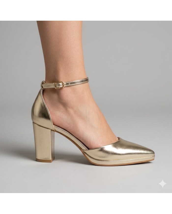 Zapato Duquesa Tacón Bloque | Pulsera T Clásico | MerkaBoutik Antojos