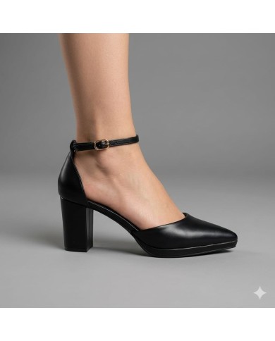 Zapato Duquesa Tacón Bloque | Pulsera T Clásico | MerkaBoutik Antojos