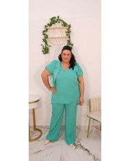 Conjunto Maribel elegante mujer pantalón pata ancha | Merkaboutik