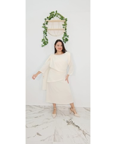 Vestido midi crespón Almería elegante | Moda curvy mujer