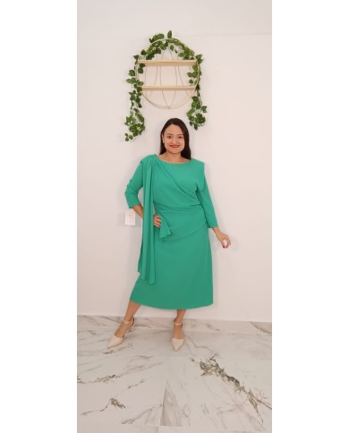 Vestido midi crespón Almería elegante | Moda curvy mujer