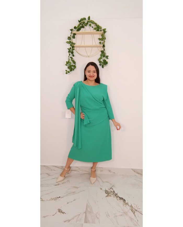 Vestido midi crespón Almería elegante | Moda curvy mujer