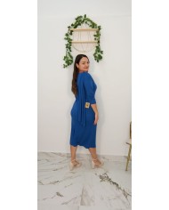 Vestido Punto Frío Isabella midi con diseño drapeado