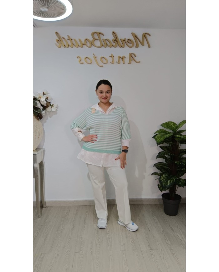 Jersey Hilo Rayas Marinero | Talla única 44 a 54