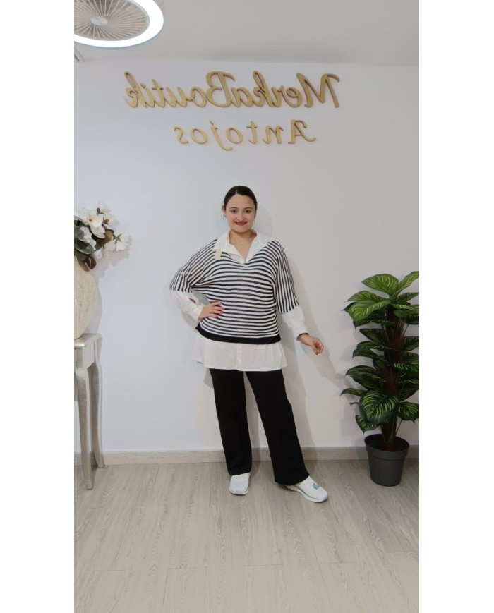 Jersey Hilo Rayas Marinero | Talla única 44 a 54