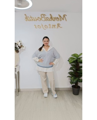 Jersey Hilo Rayas Marinero | Talla única 44 a 54