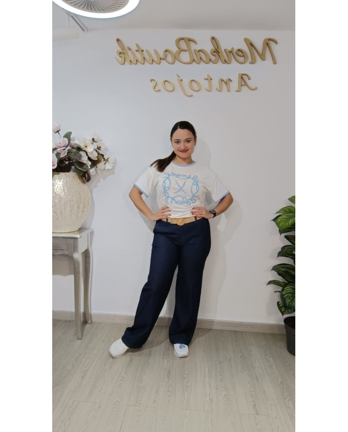 Vaquero Pata Ancha Cinturón Celia | Talla única 42 a 50