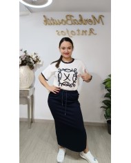 Camiseta Algodón Bordada Jimena | Talla única 40 a 46