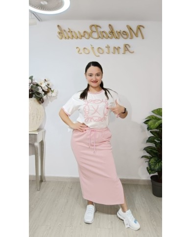 Camiseta Algodón Bordada Jimena | Talla única 40 a 46