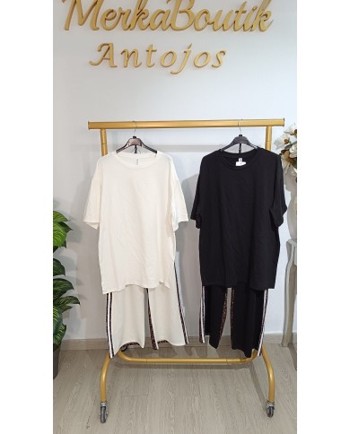 Conjunto Deportivo Pata Ancha Print Mercurio de dos piezas para mujer, talla única de la 44 a la 54