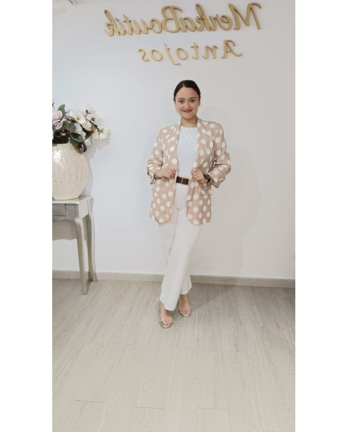 Chaqueta Americana Lunar Oversize Tallas Grandes