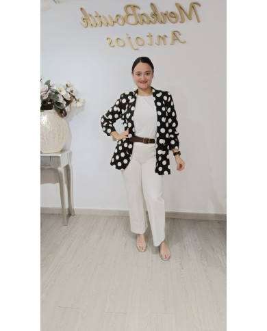 Chaqueta Americana Lunar Oversize Tallas Grandes