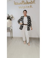 Chaqueta Americana Lunar Oversize Tallas Grandes