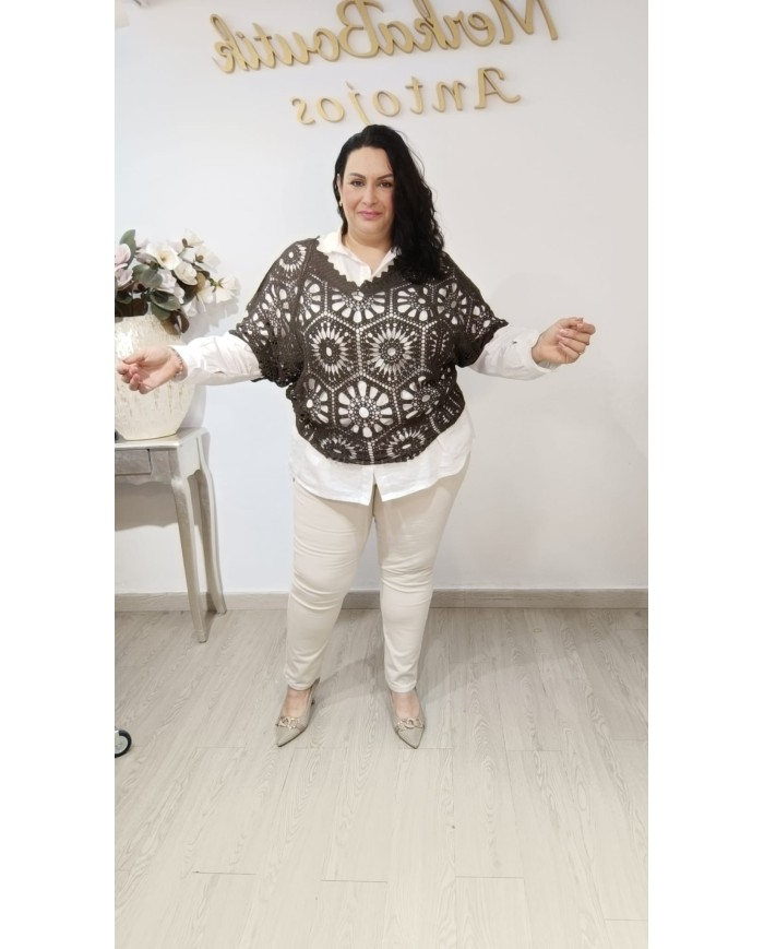 Jersey Ganchillo Olivia | Jersey calado femenino y versátil