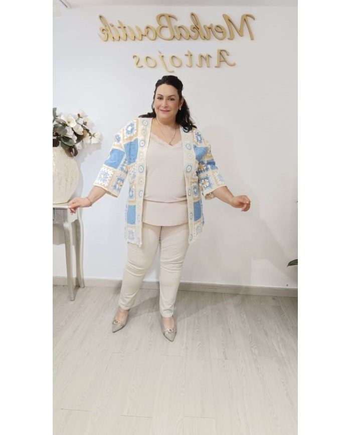 Rebeca Crochet Larga Naturaleza | Talla única 44 a 54