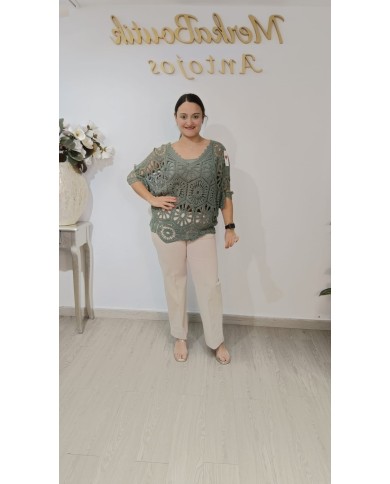 Jersey Ganchillo Olivia | Jersey calado femenino y versátil