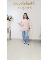 Camiseta Manga Corta Encaje | Talla única 42 a 46